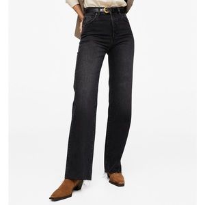 MANGO Women's Wide Leg High Waist Jeans